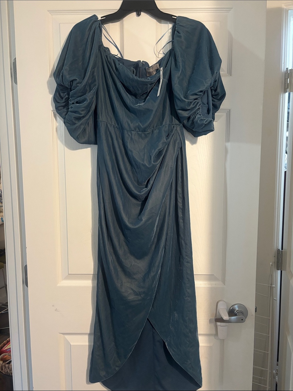 ASOS velvet blue dress, new with tag